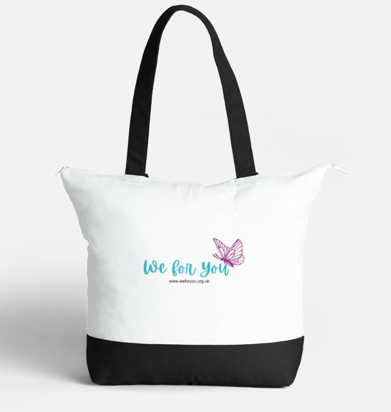 We for You Large Zipped Cotton Tote Bag